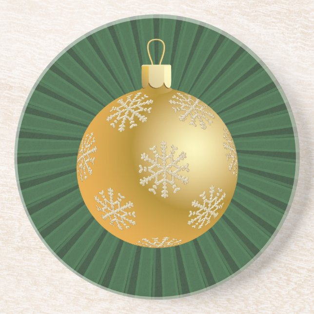 Posavasos Starburst Stripes Ornament Coaster, Verde (Frente)