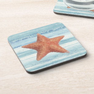Posavasos Starfish pintado en franjas de color azul