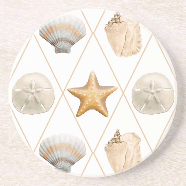 Posavasos Starfish y Seasheles costeros (Frente)
