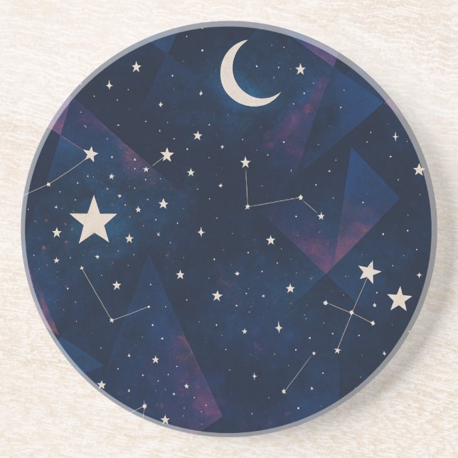 Posavasos Starry Constellation Sky - Patrón nocturno celesti (Frente)