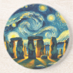 Posavasos Starry Night Stonehenge