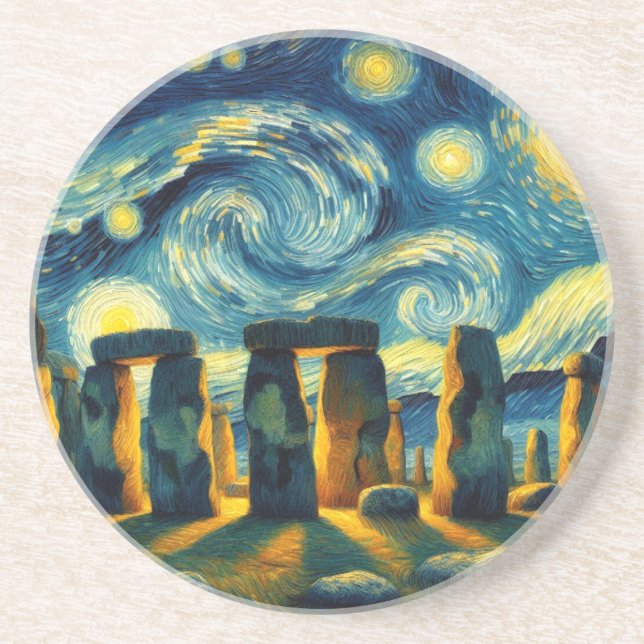 Posavasos Starry Night Stonehenge (Frente)