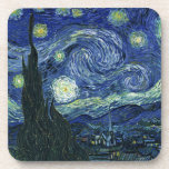 Posavasos Starry Night Vincent van Gogh Vintage Paintage Art<br><div class="desc">Vicente van Gogh (neerlandés, 1853 - 1890) Noche estrellada, 1889, Aceite sobre lienzo sin marco: 73 × 92 cm (28, 7 × 36, 2 pulgadas) Este cuadro representa la vista desde la ventana de orientación oriental de la sala de asilo de Van Gogh en Saint-Rémy-de-Provence, añadió. aldea idealizada. Ha estado...</div>