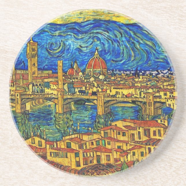 Posavasos Starry Starry Night Florence Italia (Frente)