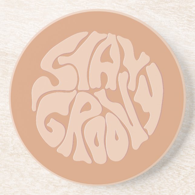 Posavasos Stay Groovy Retro Beige (Frente)