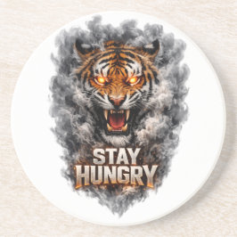 Posavasos Stay Hungry Tiger Motivation Design