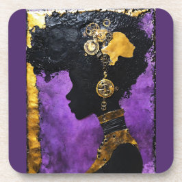 Posavasos Steampunk afrofuturista en morado