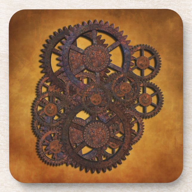 Posavasos Steampunk Rusty Gears (Frente)