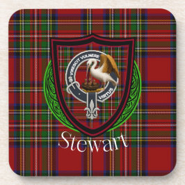 Posavasos Stewart Scottish Clan Tartan & Crest