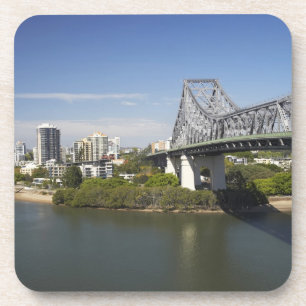 Posavasos Story Bridge, río Brisbane, y canguro