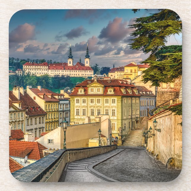 Posavasos Strahov Monastery Morning Hard Plastic Coaster (Frente)