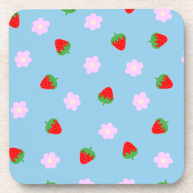 Posavasos Strawberries & Flowers (Frente)