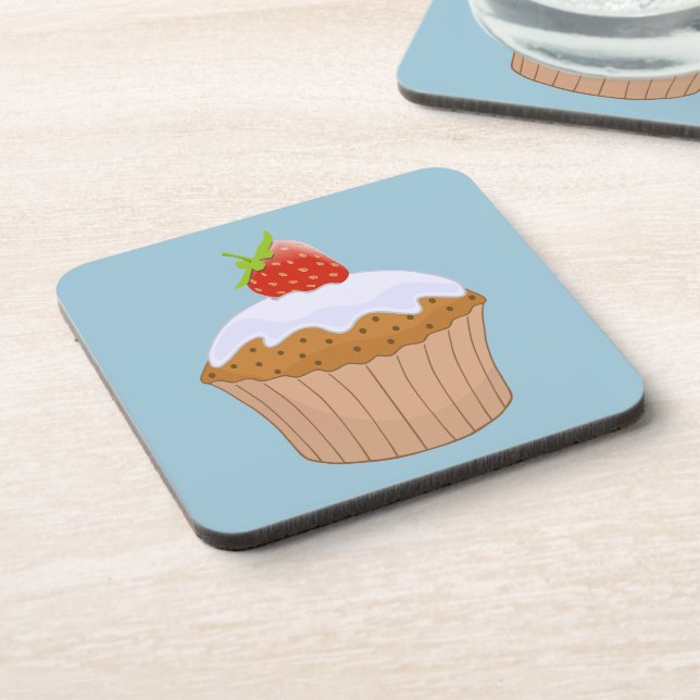 Posavasos Strawberry Iced Bun Cute Blue (Lado Izquierdo)