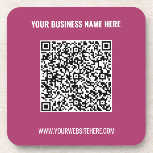Posavasos Su código QR y la montaña de texto Personalizado E