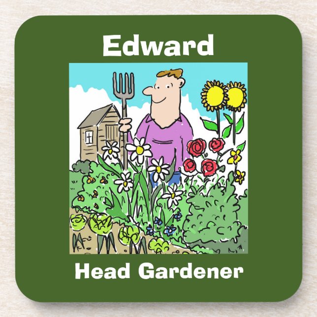 Posavasos Su Elección de Nombre. Head Gardener (Frente)