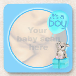 Posavasos Su foto de bebé "Es un niño", un juego de 6 tiras