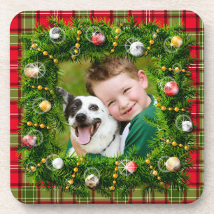 Posavasos Su guirnalda del navidad de la foto