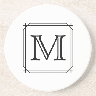 Posavasos Su letra. Monograma de encargo. Blanco y negro