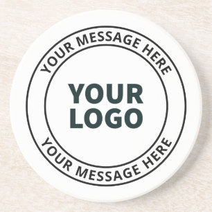 Posavasos Su logotipo cargado + texto circular editable