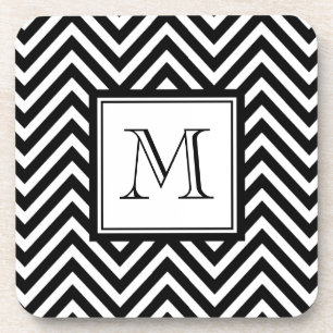 POSAVASOS SU MONOGRAMA, CHEVRON NEGRO