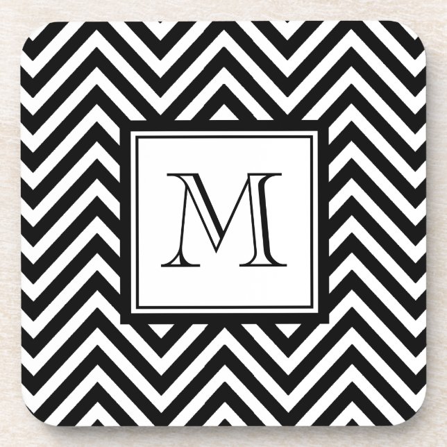 POSAVASOS SU MONOGRAMA, CHEVRON NEGRO (Frente)