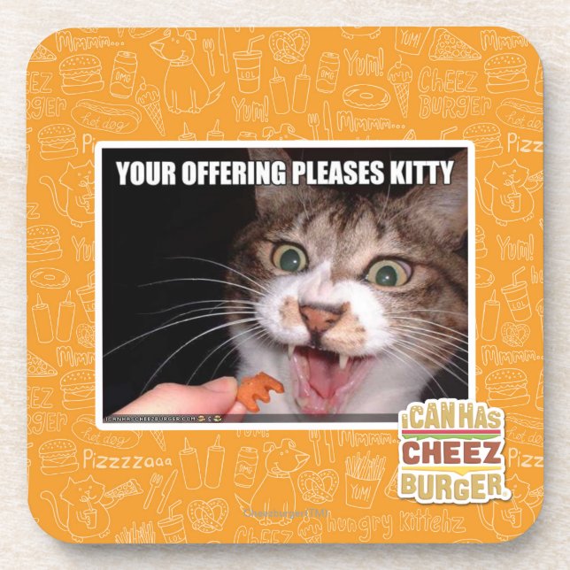 Posavasos Su ofrecimiento satisface el gatito (Frente)