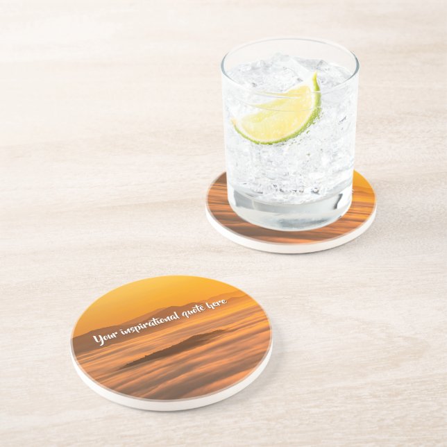Posavasos Su personalizado de texto amanecer por encima del  (Lado)