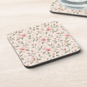 Posavasos Suave Flor de Cerezo Rosa Patrón Floral Sin Costur