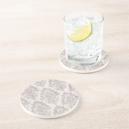 Posavasos Suave Floral Clásica de Acuarela Damask Taupe