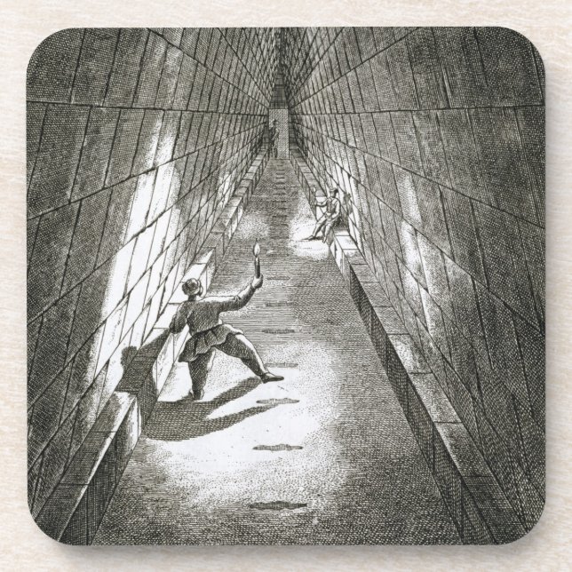 Posavasos Subida interior de una pirámide, c.1780 (grabado) (Frente)