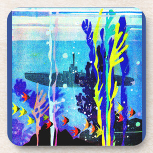 Posavasos submarino fantasma en aguas tropicales