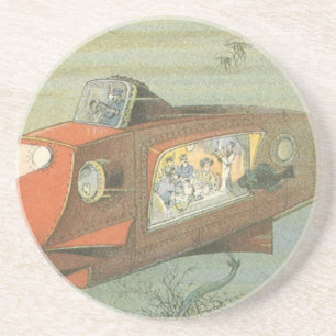 Posavasos Submarino Steampunk de Ciencia Ficción Antiguo en 