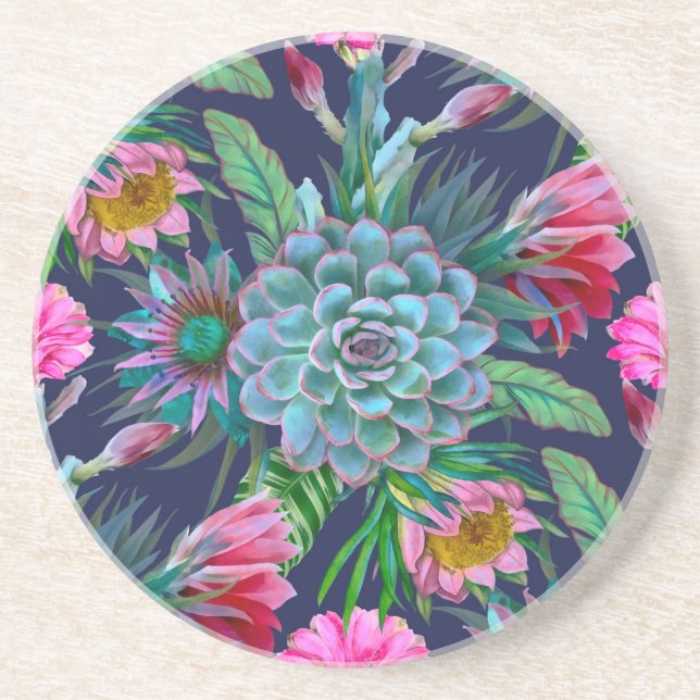 Posavasos Suculento jardín tropical (Frente)