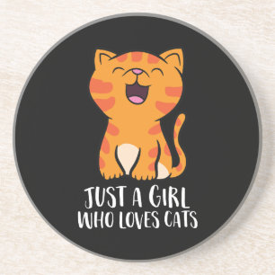 Posavasos Sudadera de Solo una Chica que Ama Gatos
