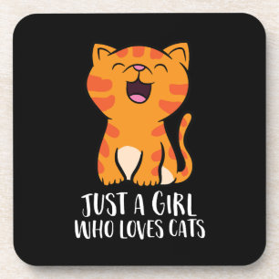 Posavasos Sudadera de Solo una Chica que Ama Gatos