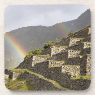 Posavasos Sudamérica, Perú, Machu Picchu. Las lluvias se d