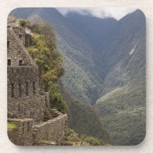 Posavasos Sudamérica, Perú, Machu Picchu. Ruinas de piedra