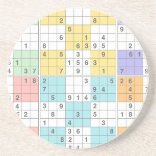 Posavasos sudoku pastel