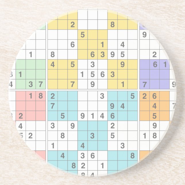 Posavasos sudoku pastel (Frente)