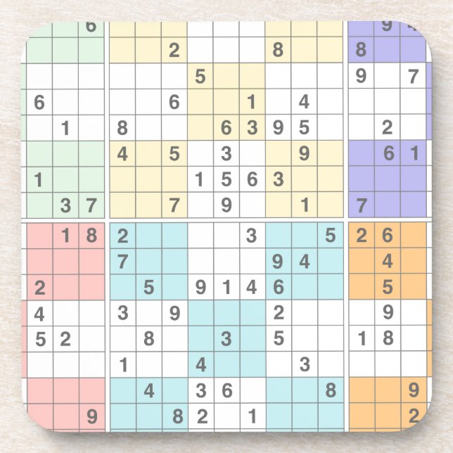 Posavasos sudoku pastel (Frente)