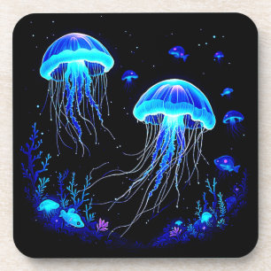 Posavasos Sueño bioluminiscente de medusas