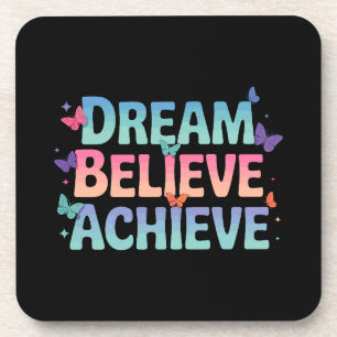 Posavasos Sueño, creencia, logro - Mariposa motivacional