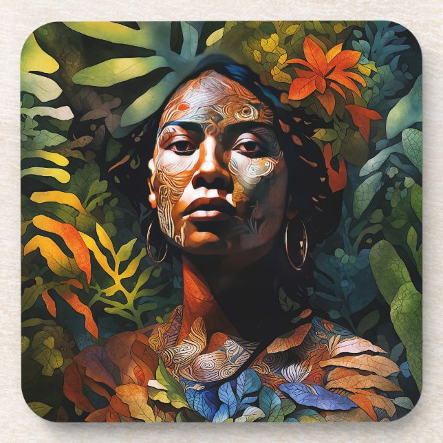 Posavasos Sueño de la jungla "Karuma" - Mujeres en la Amazon (Frente)