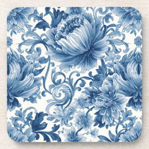 Sueños Azules | Chinoiserie Acuarela Floral Blanco