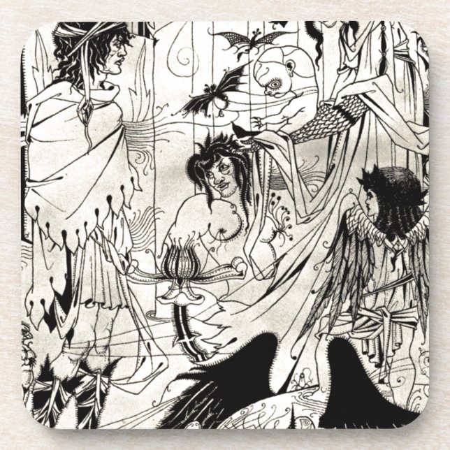 Posavasos Sueños de Aubrey Beardsley (Frente)