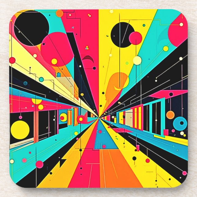 Posavasos Sueños Vivid: Una Odisea Neon (Frente)