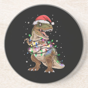 Posavasos Suéter de Navidad de árbol de dinosaurio T-rex Xma