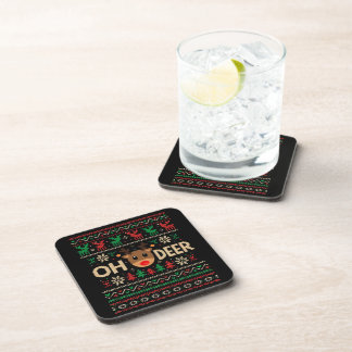 Posavasos Suéter feo de Navidad Oh Deer