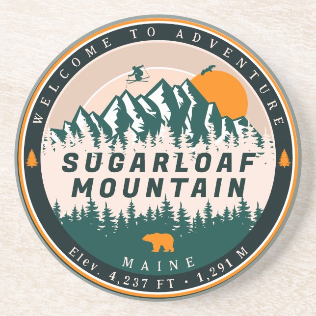 Posavasos Sugarloaf Mountain Maine Skie Sunset Souvenir (Frente)
