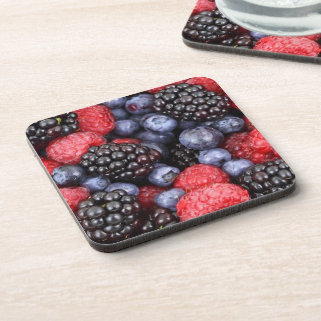 Posavasos Summer Fruit Mixed Berries Close Up Photo (Lado Izquierdo)